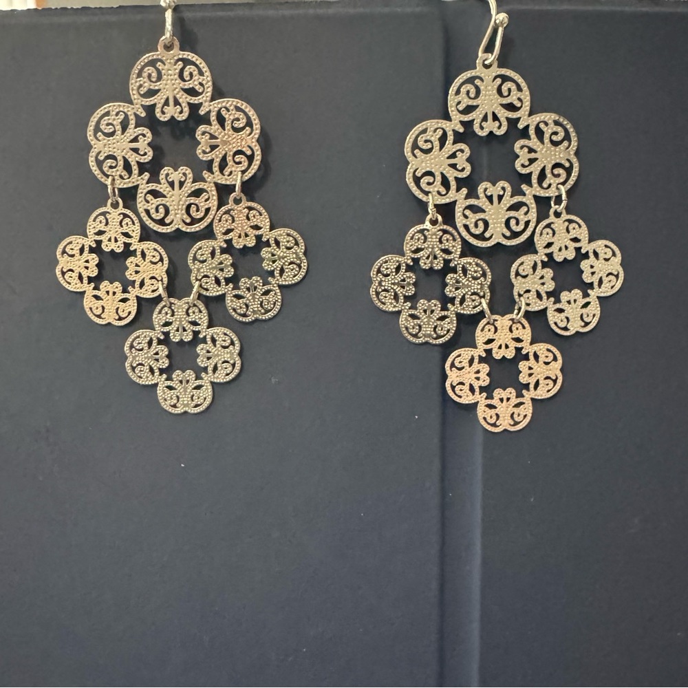 Lia Sophia Gold Filigree Chandelier Earrings
